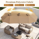 13 FT Double-Sided Patio Umbrella with 36 LED Lights by LJGDeals