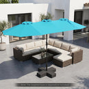 13 FT Double-Sided Patio Umbrella with 36 LED Lights by LJGDeals