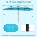 13 FT Double-Sided Patio Umbrella with 36 LED Lights by LJGDeals