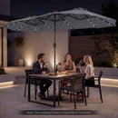 13 FT Double-Sided Patio Umbrella with 36 LED Lights by LJGDeals