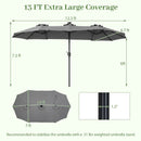 13 FT Double-Sided Patio Umbrella with 36 LED Lights by DirectDeals