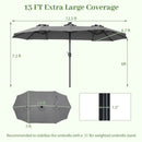 13 FT Double-Sided Patio Umbrella with 36 LED Lights by LJGDeals