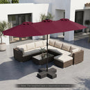 13 FT Double-Sided Patio Umbrella with 36 LED Lights by LJGDeals