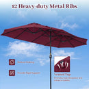 13 FT Double-Sided Patio Umbrella with 36 LED Lights by LJGDeals
