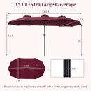 13 FT Double-Sided Patio Umbrella with 36 LED Lights by DirectDeals