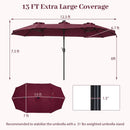 13 FT Double-Sided Patio Umbrella with 36 LED Lights by LJGDeals