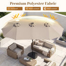 13 FT Double-Sided Patio Umbrella with 36 LED Lights by LJGDeals
