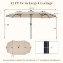 13 FT Double-Sided Patio Umbrella with 36 LED Lights by DirectDeals