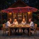 13 FT Double-Sided Patio Umbrella with 108 LED Lights & Base by LJGDeals