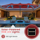 13 FT Double-Sided Patio Umbrella with 108 LED Lights & Base by DirectDeals