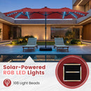 13 FT Double-Sided Patio Umbrella with 108 LED Lights & Base by LJGDeals