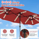 13 FT Double-Sided Patio Umbrella with 108 LED Lights & Base by LJGDeals