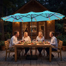 13 FT Double-Sided Patio Umbrella with 108 LED Lights & Base by LJGDeals