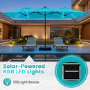 13 FT Double-Sided Patio Umbrella with 108 LED Lights & Base by DirectDeals