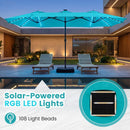 13 FT Double-Sided Patio Umbrella with 108 LED Lights & Base by LJGDeals