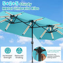 13 FT Double-Sided Patio Umbrella with 108 LED Lights & Base by DirectDeals