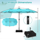 13 FT Double-Sided Patio Umbrella with 108 LED Lights & Base by LJGDeals