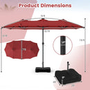 13 FT Double-Sided Patio Umbrella with 108 LED Lights & Base by DirectDeals