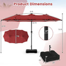 13 FT Double-Sided Patio Umbrella with 108 LED Lights & Base by LJGDeals