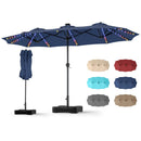 13 FT Double-Sided Patio Umbrella with 108 LED Lights & Base by LJGDeals