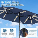 13 FT Double-Sided Patio Umbrella with 108 LED Lights & Base by LJGDeals