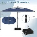 13 FT Double-Sided Patio Umbrella with 108 LED Lights & Base by LJGDeals