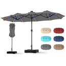 13 FT Double-Sided Patio Umbrella with 108 LED Lights & Base by LJGDeals