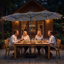 13 FT Double-Sided Patio Umbrella with 108 LED Lights & Base by LJGDeals