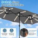 13 FT Double-Sided Patio Umbrella with 108 LED Lights & Base by LJGDeals