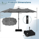 13 FT Double-Sided Patio Umbrella with 108 LED Lights & Base by LJGDeals