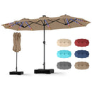 13 FT Double-Sided Patio Umbrella with 108 LED Lights & Base by LJGDeals