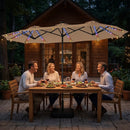 13 FT Double-Sided Patio Umbrella with 108 LED Lights & Base by LJGDeals