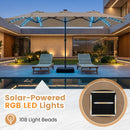 13 FT Double-Sided Patio Umbrella with 108 LED Lights & Base by LJGDeals
