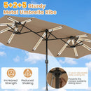 13 FT Double-Sided Patio Umbrella with 108 LED Lights & Base by LJGDeals