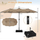 13 FT Double-Sided Patio Umbrella with 108 LED Lights & Base by LJGDeals