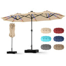 13 FT Double-Sided Patio Umbrella with 108 LED Lights & Base by LJGDeals