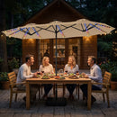 13 FT Double-Sided Patio Umbrella with 108 LED Lights & Base by LJGDeals