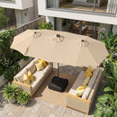 13 FT Double-Sided Patio Umbrella with 108 LED Lights & Base by LJGDeals