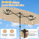 13 FT Double-Sided Patio Umbrella with 108 LED Lights & Base by LJGDeals