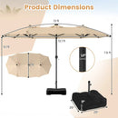 13 FT Double-Sided Patio Umbrella with 108 LED Lights & Base by DirectDeals