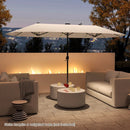 13 FT Double-Sided Patio Umbrella with Solar LED Lights by LJGDeals