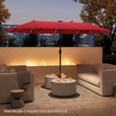13 FT Double-Sided Patio Umbrella with Solar LED Lights by LJGDeals