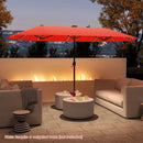 13 FT Double-Sided Patio Umbrella with Solar LED Lights by LJGDeals