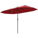 13 FT Double-Sided Patio Umbrella with Solar LED Lights by DirectDeals