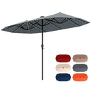 13 FT Double-Sided Patio Umbrella with Solar LED Lights by LJGDeals