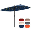13 FT Double-Sided Patio Umbrella with Solar LED Lights by LJGDeals