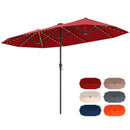 13 FT Double-Sided Patio Umbrella with Solar LED Lights by LJGDeals
