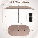 13 FT Double-Sided Patio Umbrella with Solar LED Lights by DirectDeals