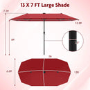 13 FT Double-Sided Patio Umbrella with Solar LED Lights by DirectDeals