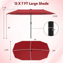 13 FT Double-Sided Patio Umbrella with Solar LED Lights by LJGDeals